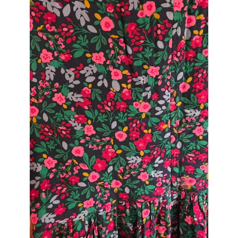 J.Crew XXS Floral Smocked Midi Dress Sleeveless Tiered Cottagecore